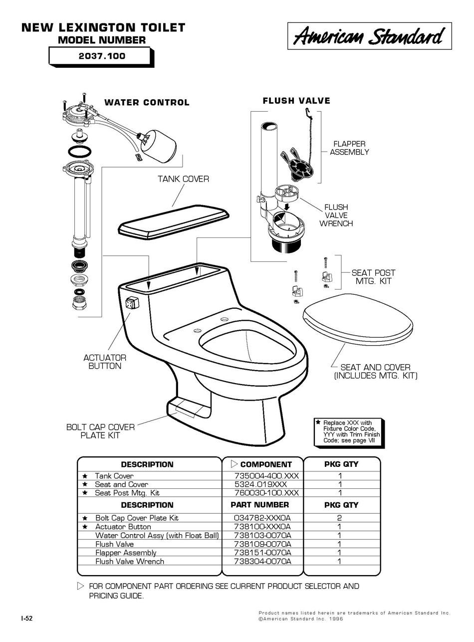 American Standard Toilet Assembly