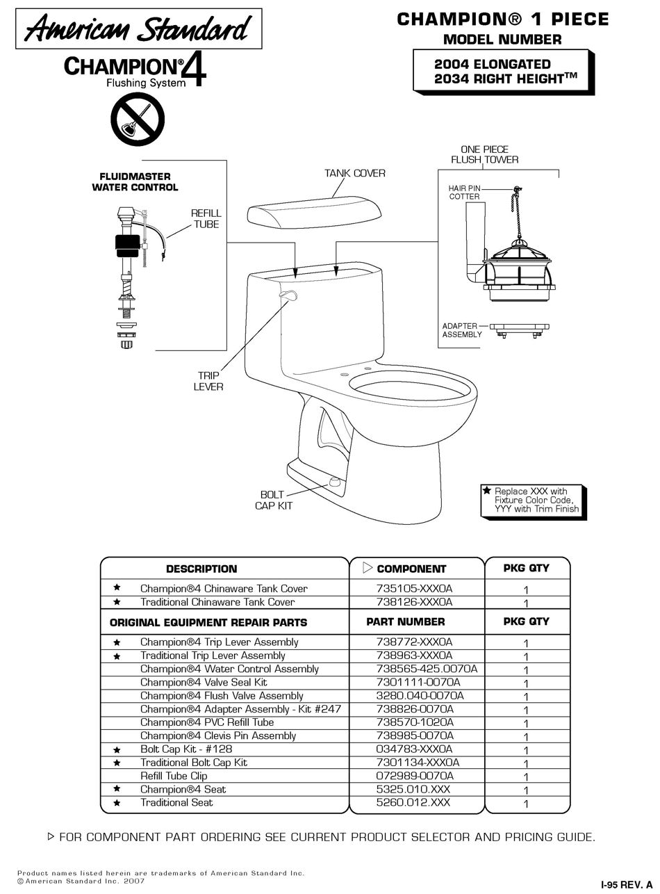 American Standard Toilet Parts Diagram