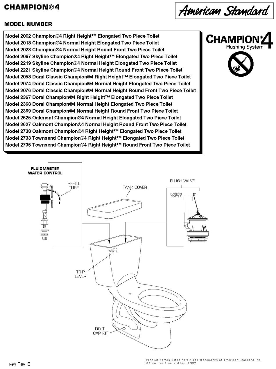 american standard toilet parts